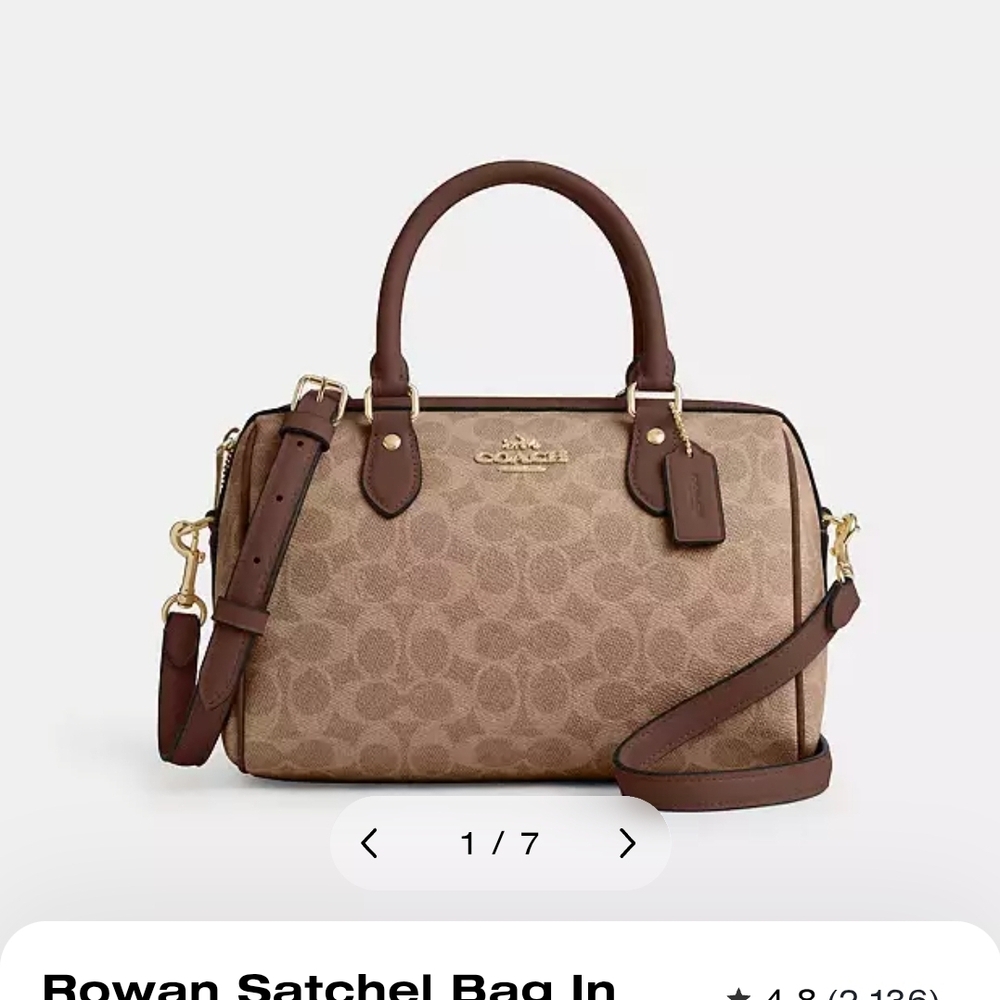 Coach Tan and Brown Satchel Bag